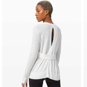 Lululemon Sincerely Yours Sweater White - Size 4 Open Back Cashmere lightweight